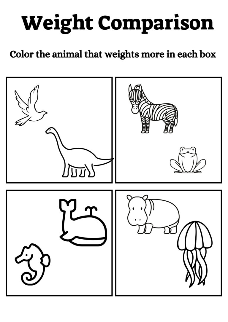 A4 COMPARISON WORKSHEETS