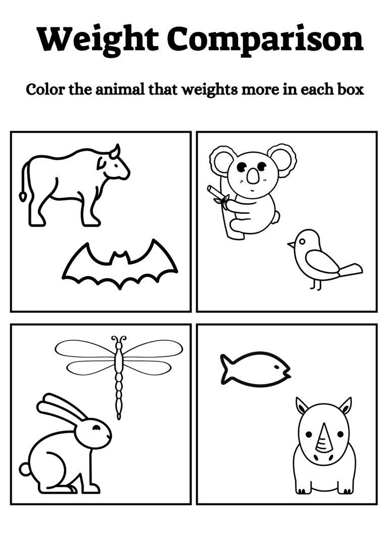 A4 COMPARISON WORKSHEETS